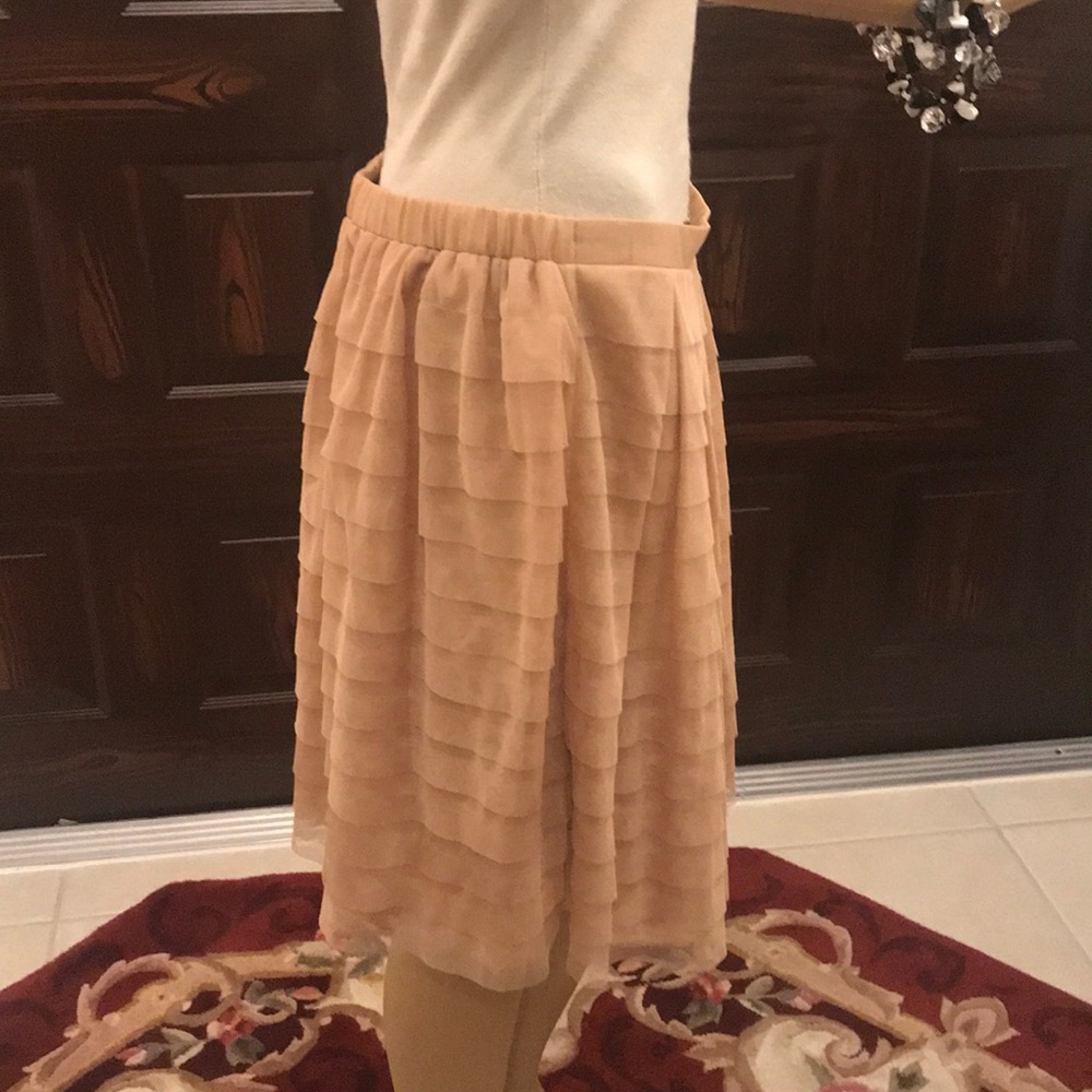 BCBGMaxAzria Blush Layered A-Line Skirt - Picture 7 of 8